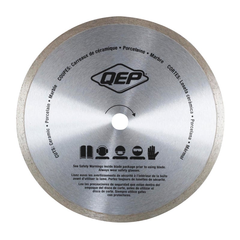 QEP 8" Continuous Rim Diamond Blade - For Wet Cutting of Ceramic Tile - Image 2